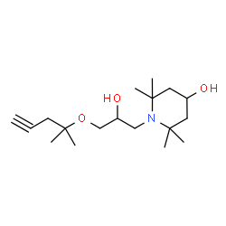 ChemSpider 2D Image | 1-{2-Hydroxy-3-[(2-methyl-4-pentyn-2-yl)oxy]propyl}-2,2,6,6-tetramethyl-4-piperidinol | C18H33NO3