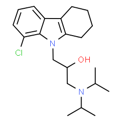 ChemSpider 2D Image | 1-(8-Chloro-1,2,3,4-tetrahydro-9H-carbazol-9-yl)-3-(diisopropylamino)-2-propanol | C21H31ClN2O