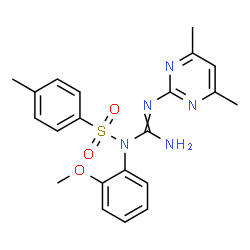 ChemSpider 2D Image | N-[N-(4,6-dimethylpyrimidin-2-yl)carbamimidoyl]-N-(2-methoxyphenyl)-4-methylbenzenesulfonamide | C21H23N5O3S