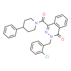 ChemSpider 2D Image | 2-(2-Chlorobenzyl)-4-[(4-phenyl-1-piperidinyl)carbonyl]-1(2H)-phthalazinone | C27H24ClN3O2