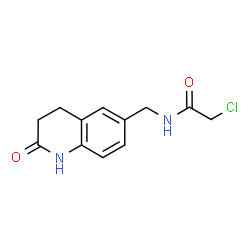 ChemSpider 2D Image | 2-Chloro-N-((2-oxo-1,2,3,4-tetrahydroquinolin-6-yl)methyl)acetamide | C12H13ClN2O2
