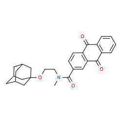 ChemSpider 2D Image | N-[2-(Adamantan-1-yloxy)ethyl]-N-methyl-9,10-dioxo-9,10-dihydro-2-anthracenecarboxamide | C28H29NO4