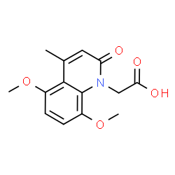ChemSpider 2D Image | (5,8-Dimethoxy-4-methyl-2-oxo-1(2H)-quinolinyl)acetic acid | C14H15NO5