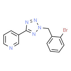 ChemSpider 2D Image | 3-[2-(2-Bromobenzyl)-2H-tetrazol-5-yl]pyridine | C13H10BrN5