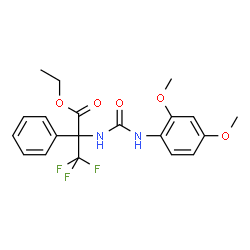 ChemSpider 2D Image | Ethyl N-[(2,4-dimethoxyphenyl)carbamoyl]-3,3,3-trifluoro-2-phenylalaninate | C20H21F3N2O5