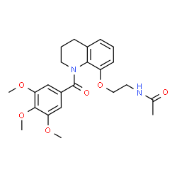 ChemSpider 2D Image | N-(2-{[1-(3,4,5-Trimethoxybenzoyl)-1,2,3,4-tetrahydro-8-quinolinyl]oxy}ethyl)acetamide | C23H28N2O6