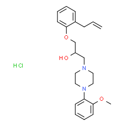 ChemSpider 2D Image | 1-(2-Allylphenoxy)-3-[4-(2-methoxyphenyl)-1-piperazinyl]-2-propanol hydrochloride (1:1) | C23H31ClN2O3