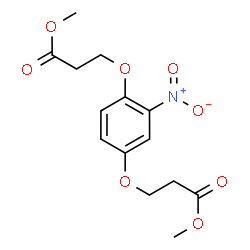 ChemSpider 2D Image | Dimethyl 3,3'-[(2-nitro-1,4-phenylene)bis(oxy)]dipropanoate | C14H17NO8