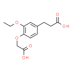 ChemSpider 2D Image | 3-[4-(Carboxymethoxy)-3-ethoxyphenyl]propanoic acid | C13H16O6