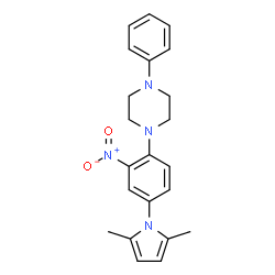 ChemSpider 2D Image | 1-[4-(2,5-Dimethyl-1H-pyrrol-1-yl)-2-nitrophenyl]-4-phenylpiperazine | C22H24N4O2