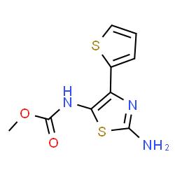 ChemSpider 2D Image | Methyl [2-amino-4-(2-thienyl)-1,3-thiazol-5-yl]carbamate | C9H9N3O2S2