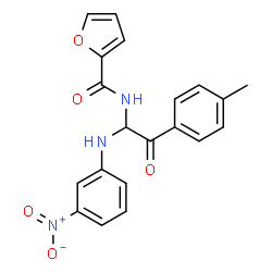 ChemSpider 2D Image | N-{2-(4-Methylphenyl)-1-[(3-nitrophenyl)amino]-2-oxoethyl}-2-furamide | C20H17N3O5