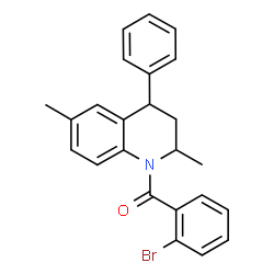 ChemSpider 2D Image | (2-Bromophenyl)(2,6-dimethyl-4-phenyl-3,4-dihydro-1(2H)-quinolinyl)methanone | C24H22BrNO