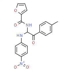 ChemSpider 2D Image | N-{2-(4-Methylphenyl)-1-[(4-nitrophenyl)amino]-2-oxoethyl}-2-furamide | C20H17N3O5