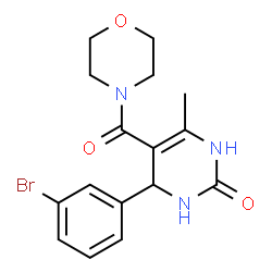 ChemSpider 2D Image | 4-(3-Bromophenyl)-6-methyl-5-(4-morpholinylcarbonyl)-3,4-dihydro-2(1H)-pyrimidinone | C16H18BrN3O3