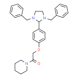 ChemSpider 2D Image | 2-[4-(1,3-Dibenzyl-2-imidazolidinyl)phenoxy]-1-(1-piperidinyl)ethanone | C30H35N3O2