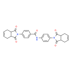ChemSpider 2D Image | 4-(1,3-Dioxo-1,3,3a,4,7,7a-hexahydro-2H-isoindol-2-yl)-N-[4-(1,3-dioxo-1,3,3a,4,7,7a-hexahydro-2H-isoindol-2-yl)phenyl]benzamide | C29H25N3O5