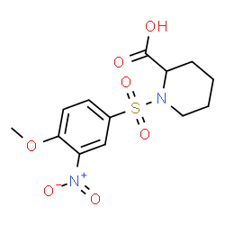 ChemSpider 2D Image | 1-[(4-Methoxy-3-nitrophenyl)sulfonyl]-2-piperidinecarboxylic acid | C13H16N2O7S