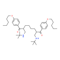 ChemSpider 2D Image | 2,7-Bis{[(2-methyl-2-propanyl)amino]methyl}-1,8-bis[4-(pentyloxy)phenyl]-1,8-octanedione | C40H64N2O4