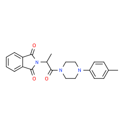 ChemSpider 2D Image | 2-[1-Methyl-2-oxo-2-(4-p-tolyl-piperazin-1-yl)-ethyl]-isoindole-1,3-dione | C22H23N3O3
