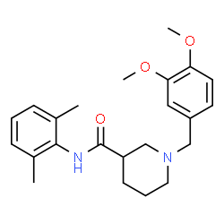 ChemSpider 2D Image | 1-(3,4-Dimethoxybenzyl)-N-(2,6-dimethylphenyl)-3-piperidinecarboxamide | C23H30N2O3