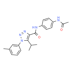 ChemSpider 2D Image | N-(4-Acetamidophenyl)-5-isopropyl-1-(3-methylphenyl)-1H-1,2,3-triazole-4-carboxamide | C21H23N5O2