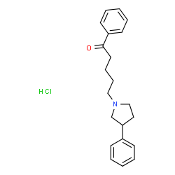 ChemSpider 2D Image | 1-Phenyl-5-(3-phenyl-1-pyrrolidinyl)-1-pentanone hydrochloride (1:1) | C21H26ClNO