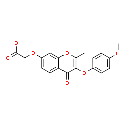 ChemSpider 2D Image | {[3-(4-Methoxyphenoxy)-2-methyl-4-oxo-4H-chromen-7-yl]oxy}acetic acid | C19H16O7