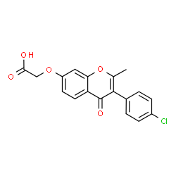 ChemSpider 2D Image | {[3-(4-Chlorophenyl)-2-methyl-4-oxo-4H-chromen-7-yl]oxy}acetic acid | C18H13ClO5