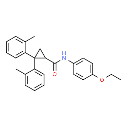 ChemSpider 2D Image | N-(4-Ethoxyphenyl)-2,2-bis(2-methylphenyl)cyclopropanecarboxamide | C26H27NO2