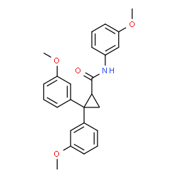 ChemSpider 2D Image | N,2,2-Tris(3-methoxyphenyl)cyclopropanecarboxamide | C25H25NO4