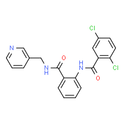 ChemSpider 2D Image | 2,5-Dichloro-N-{2-[(3-pyridinylmethyl)carbamoyl]phenyl}benzamide | C20H15Cl2N3O2