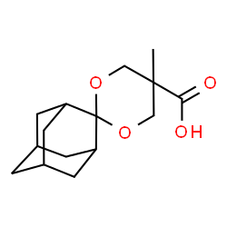 ChemSpider 2D Image | 5-Methylspiro[1,3-dioxane-2,2'-tricyclo[3.3.1.1~3,7~]decane]-5-carboxylic acid | C15H22O4