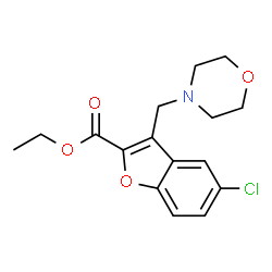 ChemSpider 2D Image | Ethyl 5-chloro-3-(4-morpholinylmethyl)-1-benzofuran-2-carboxylate | C16H18ClNO4