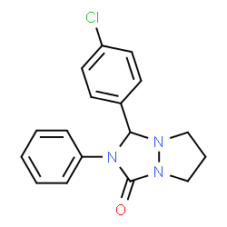 ChemSpider 2D Image | 3-(4-Chlorophenyl)-2-phenyltetrahydro-1H,5H-pyrazolo[1,2-a][1,2,4]triazol-1-one | C17H16ClN3O