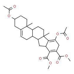 ChemSpider 2D Image | Dimethyl 2,7-diacetoxy-4a,6a-dimethyl-2,3,4,4a,4b,5,6,6a,8,10a,11,11a,11b,12-tetradecahydro-1H-indeno[2,1-a]phenanthrene-9,10-dicarboxylate | C31H40O8