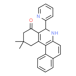 ChemSpider 2D Image | 2,2-Dimethyl-5-pyridin-2-yl-2,3,5,6-tetrahydro-1H-benzo[a]phenanthridin-4-one | C24H22N2O