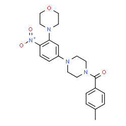 ChemSpider 2D Image | (4-Methylphenyl){4-[3-(4-morpholinyl)-4-nitrophenyl]-1-piperazinyl}methanone | C22H26N4O4