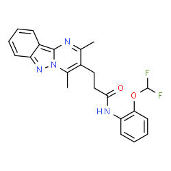 ChemSpider 2D Image | N-[2-(Difluoromethoxy)phenyl]-3-(2,4-dimethylpyrimido[1,2-b]indazol-3-yl)propanamide | C22H20F2N4O2