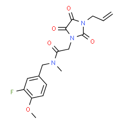 ChemSpider 2D Image | 2-(3-Allyl-2,4,5-trioxo-1-imidazolidinyl)-N-(3-fluoro-4-methoxybenzyl)-N-methylacetamide | C17H18FN3O5