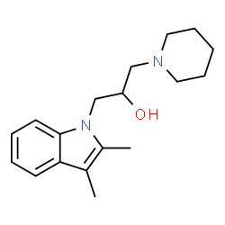 ChemSpider 2D Image | 1-(2,3-Dimethyl-indol-1-yl)-3-piperidin-1-yl-propan-2-ol | C18H26N2O