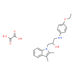 ChemSpider 2D Image | 1-(2,3-Dimethyl-1H-indol-1-yl)-3-[(4-ethoxyphenyl)amino]-2-propanol ethanedioate (1:1) | C23H28N2O6