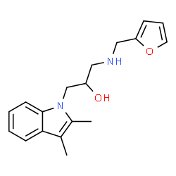 ChemSpider 2D Image | 1-(2,3-Dimethyl-1H-indol-1-yl)-3-[(2-furylmethyl)amino]-2-propanol | C18H22N2O2