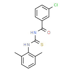 ChemSpider 2D Image | 3-Chloro-N-[(2,6-dimethylphenyl)carbamothioyl]benzamide | C16H15ClN2OS