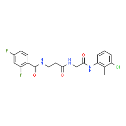 ChemSpider 2D Image | N-(2,4-Difluorobenzoyl)-beta-alanyl-N-(3-chloro-2-methylphenyl)glycinamide | C19H18ClF2N3O3
