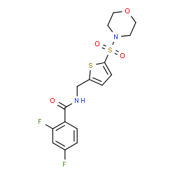ChemSpider 2D Image | 2,4-Difluoro-N-{[5-(4-morpholinylsulfonyl)-2-thienyl]methyl}benzamide | C16H16F2N2O4S2