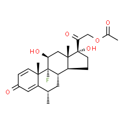 ChemSpider 2D Image | 6?-methyl-9?-fluoroprednisolone 21-acetate | C24H31FO6