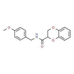 ChemSpider 2D Image | N-(4-Methoxybenzyl)-2,3-dihydro-1,4-benzodioxine-2-carboxamide | C17H17NO4