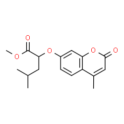 ChemSpider 2D Image | Methyl 4-methyl-2-[(4-methyl-2-oxo-2H-chromen-7-yl)oxy]pentanoate | C17H20O5