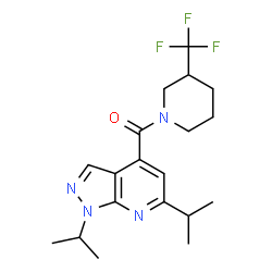 ChemSpider 2D Image | (1,6-Diisopropyl-1H-pyrazolo[3,4-b]pyridin-4-yl)[3-(trifluoromethyl)-1-piperidinyl]methanone | C19H25F3N4O